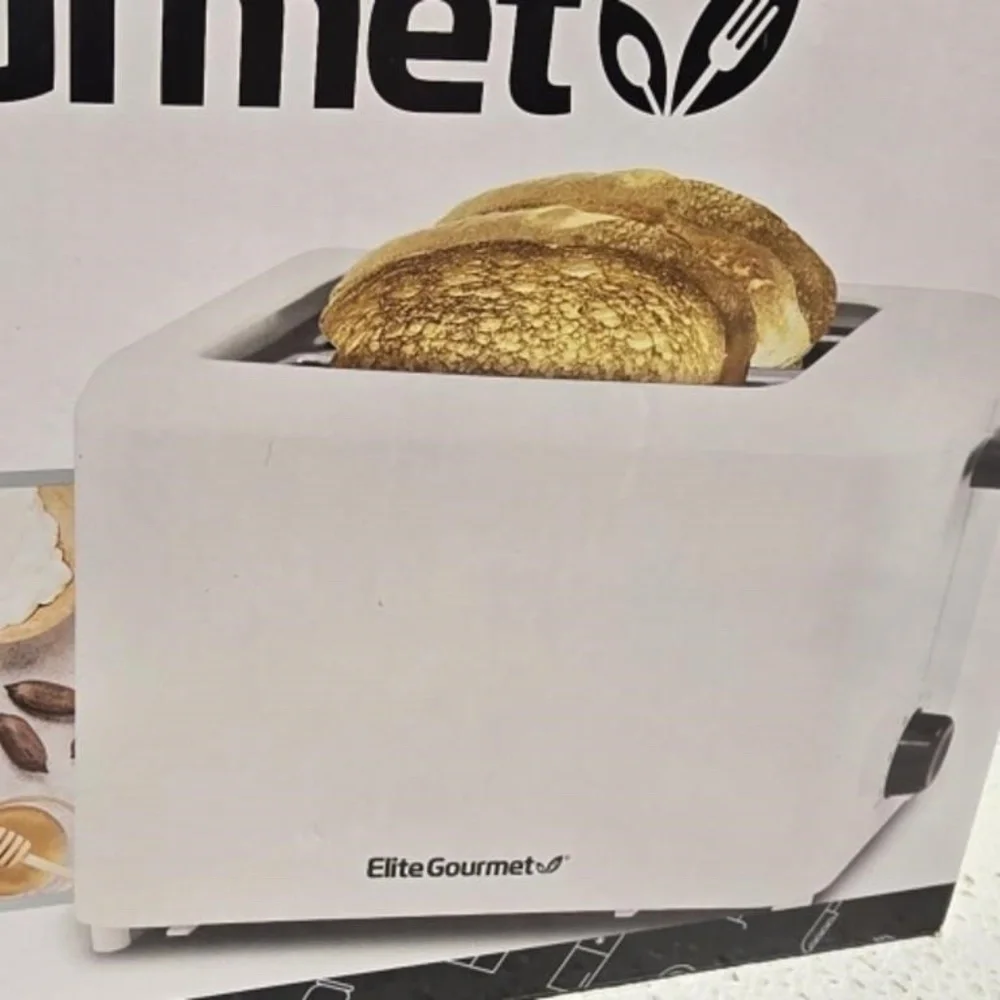 Toaster 2 Slice-Elite Gourmet-White New in Box Home Kitchen Dining Dormitory